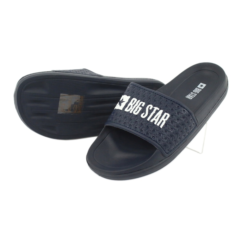 Big Star Boys Foam Flip Flops GG374802 Navy Blue Beachille valkoinen tummansininen 2