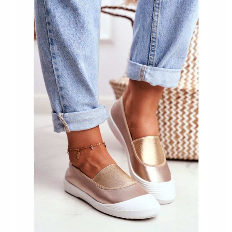 LU BOO Lenkkarit Slip On Slip-on Gold Sneakers Justy kultainen 2