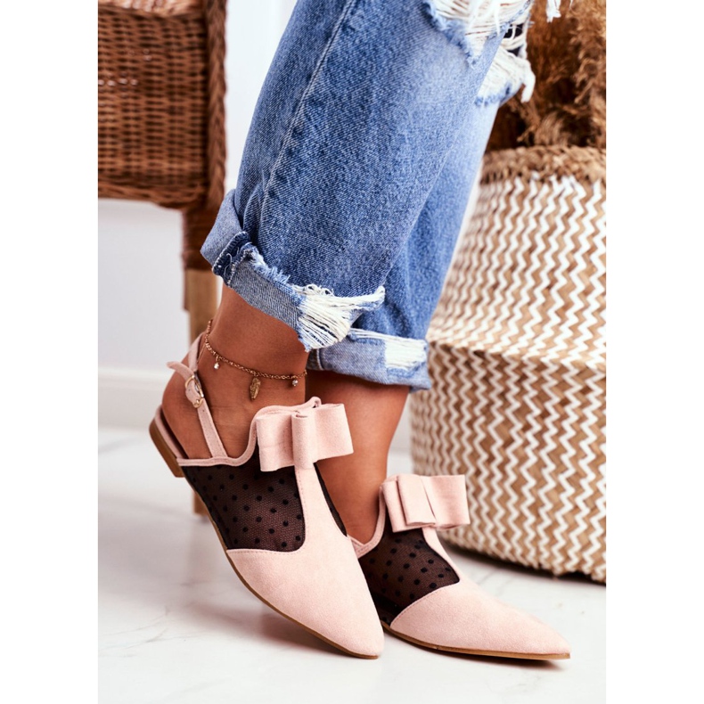 Lu Boo naisten ballerina rusetit Muuli vaaleanpunainen Domino 2