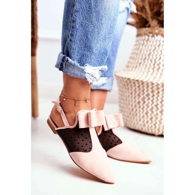 Lu Boo naisten ballerina rusetit Muuli vaaleanpunainen Domino 1