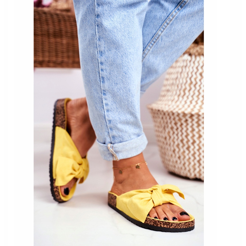PS1 Naisten keltaiset tossut Cork Bow Wendyssä keltainen 2