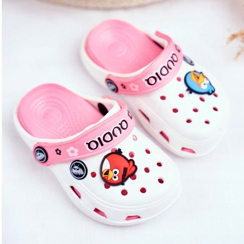 Lasten Foam Crooks White Birds AngryBirds valkoinen vaaleanpunainen 1