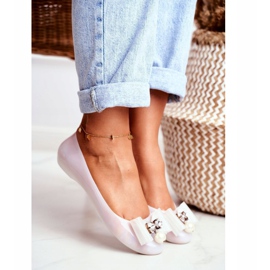 LU BOO Kumi ballerinat Valkoinen Meliski Bows Pearl Millie 1