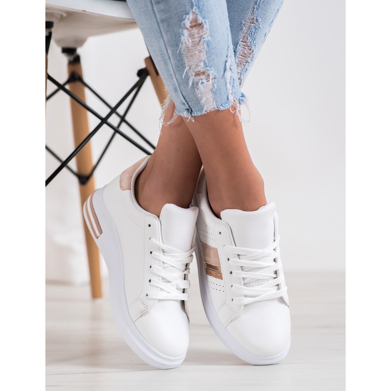 SHELOVET Tennarit, joissa mokkanahkat valkoinen 2