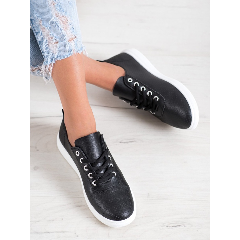 SHELOVET Avoimet lenkkarit Eco -nahkaa musta 1