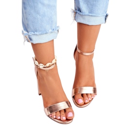 ADY Naisten sandaalit korkokenkällä kullan vaaleanpunainen anastasie kultainen 2