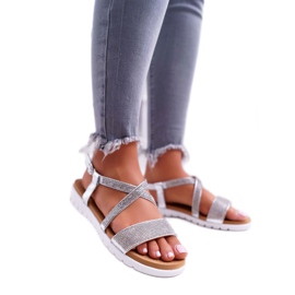 Naisten sandaalit Lu Boo, jossa kuutiometriä zirkonia 406-5 Silver Stella harmaa 1