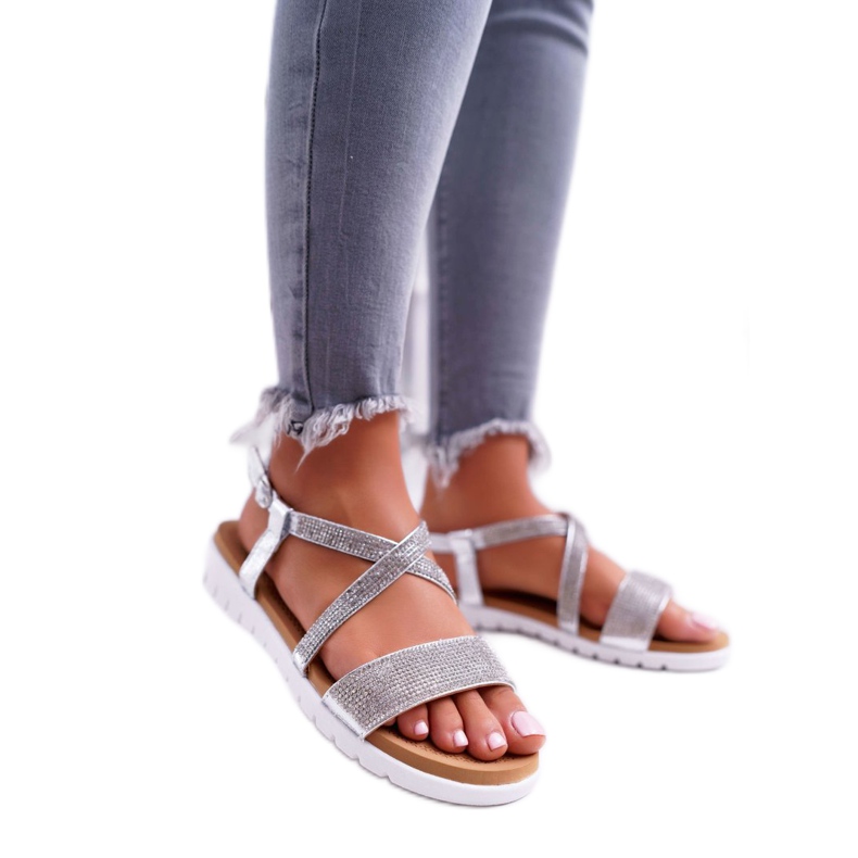 Naisten sandaalit Lu Boo, jossa kuutiometriä zirkonia 406-5 Silver Stella harmaa 1