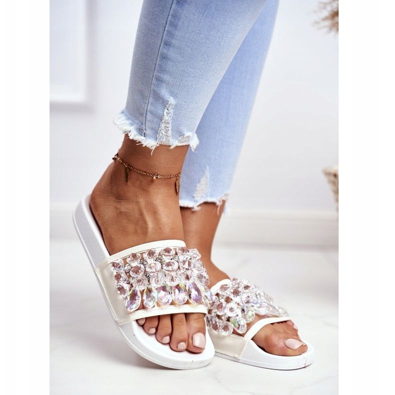 Naisten tossut Lu Boo Crystals Valkoinen Bobbi 1