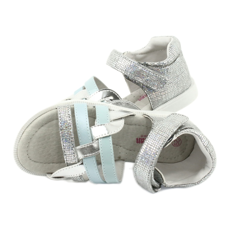 American Club Tyttöjen sandaalit kantapään GC26 -nahkainen insertti hopea 4