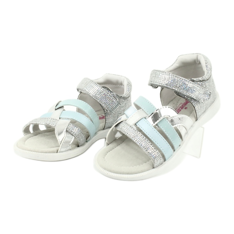 American Club Tyttöjen sandaalit kantapään GC26 -nahkainen insertti hopea 2