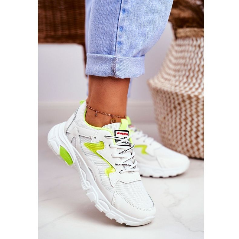 Naisten urheilukengät Valkoiset Lu Boo -kengät Keltainen Dazzle Me valkoinen 1
