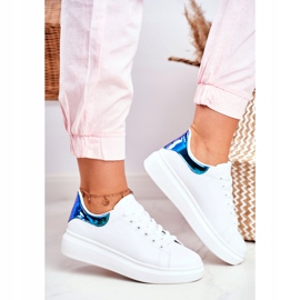 Naisten urheilukengät Lu Boo White Metallic Matilda valkoinen laivastonsininen 2