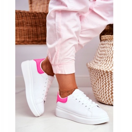 Naisten urheilukengät Lu Boo White Fuchsia Heel Matilda valkoinen vaaleanpunainen 2