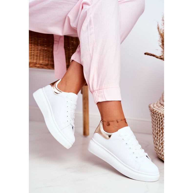 Naisten urheilukengät Lu Boo White Metallic Gold Matilda valkoinen keltainen 2