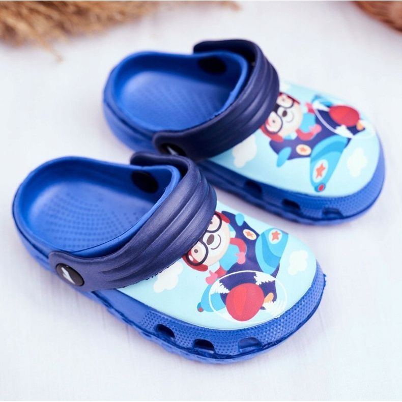 Lasten tohvelit Vaahto Crocs Blue Teddy Bear Pilot SuperFly sininen 1