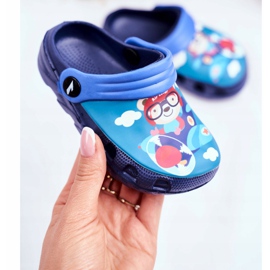 Lasten tohvelit Vaahto Crocs Navy Blue Teddy Bear Pilot SuperFly tummansininen sininen 2