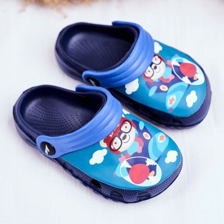Lasten tohvelit Vaahto Crocs Navy Blue Teddy Bear Pilot SuperFly tummansininen sininen 1