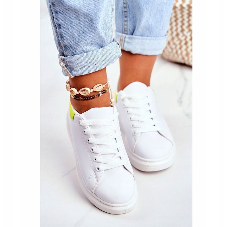 Naisten urheilukengät Lu Boo Valkoinen Matilda keltainen 1