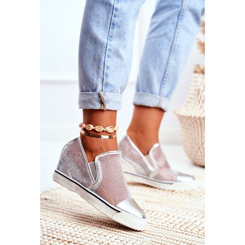 Naisten Lu Boo -tennarit, joissa mesh -hopea Morgono harmaa 1