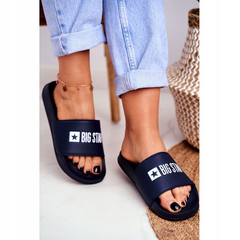 Naisten tossut Big Star Classic Navy Blue GG274043 laivastonsininen 2