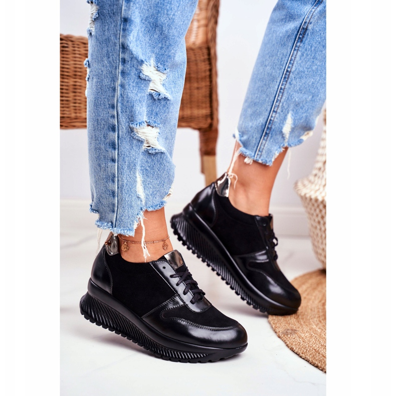 ESKA Naisten urheilukengät Nahkaa Musta Gianna 2