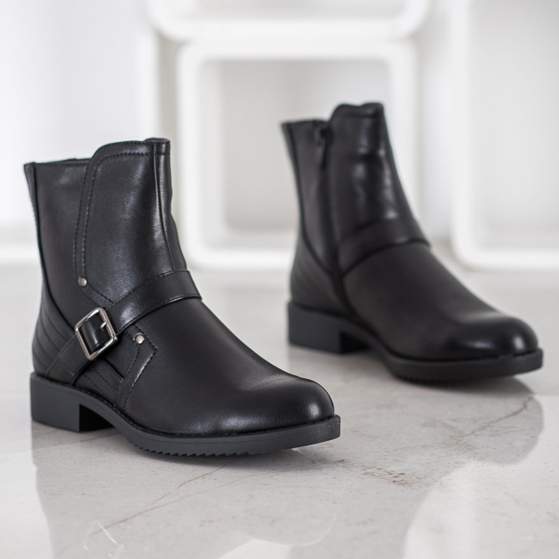 J. Star Litteät kantapää saappaat musta 1