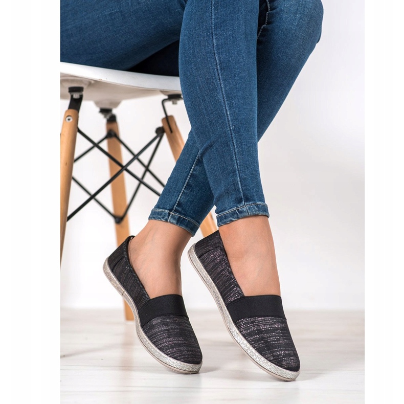 SHELOVET Tyylikkäät Slip-On lenkkarit musta 2