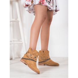 Bella Paris Saappaat koristeellisilla raidoilla ruskea 1