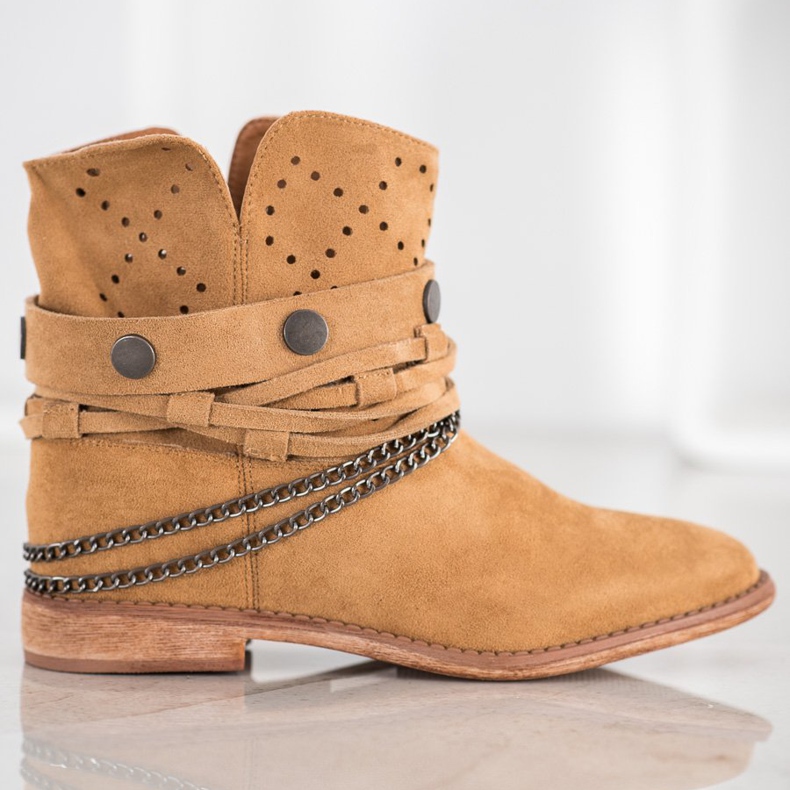 Bella Paris Saappaat koristeellisilla raidoilla ruskea 2