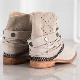 Bella Paris Saappaat koristeellisilla raidoilla beige 1