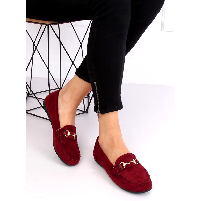 Naisten viininpunainen loafers CH-1M16 Wine Red monivärinen 2