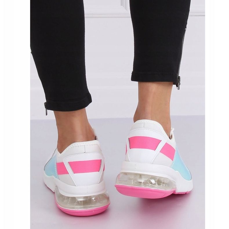 Valkoiset naisten urheilukengät F-3336 WHITE / FUSHIA valkoinen vaaleanpunainen 1