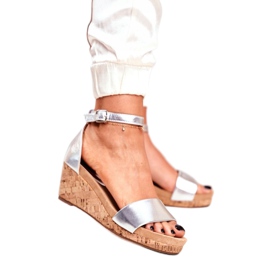 SEA Naisten sandaalit Wedge Silver MarryMe hopea 1