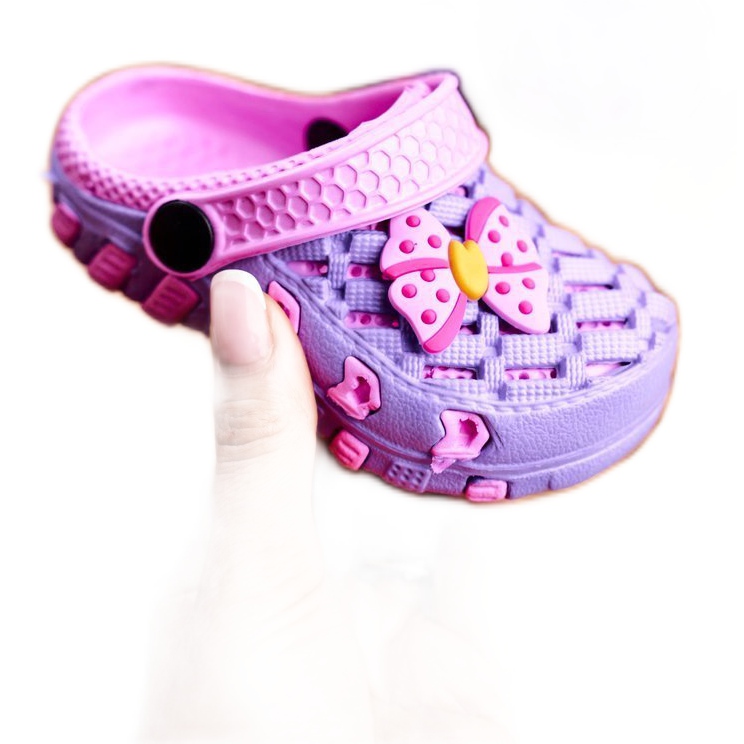NEWS Lasten tohvelit Vaahto Crocs Violet Bow Susan violetti vaaleanpunainen 2