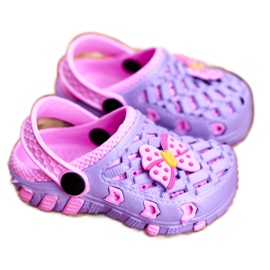 NEWS Lasten tohvelit Vaahto Crocs Violet Bow Susan violetti vaaleanpunainen 1