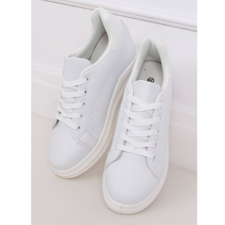 Valkoinen MY-0367 Valkoiset lenkkarit piilotetulla kiilakorolla 1