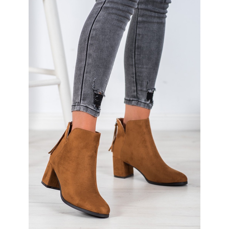 VINCEZA vetoketjusaappaat ruskea 1