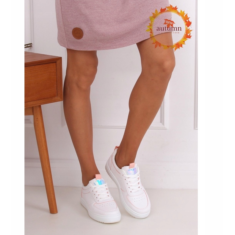 Valkoiset naisten urheilukengät KK-203 WHITE / PINK valkoinen vaaleanpunainen 1