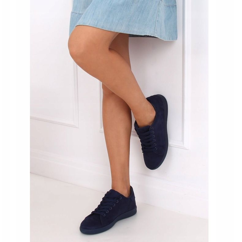 Tummansininen mokkanahkaiset naisten lenkkarit 6301 laivastonsininen 2