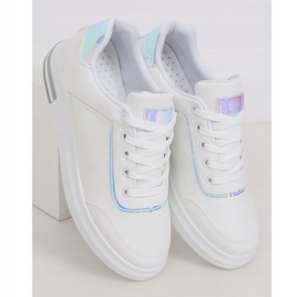 Valkoiset naisten lenkkarit 1239-Y Silver valkoinen harmaa 1