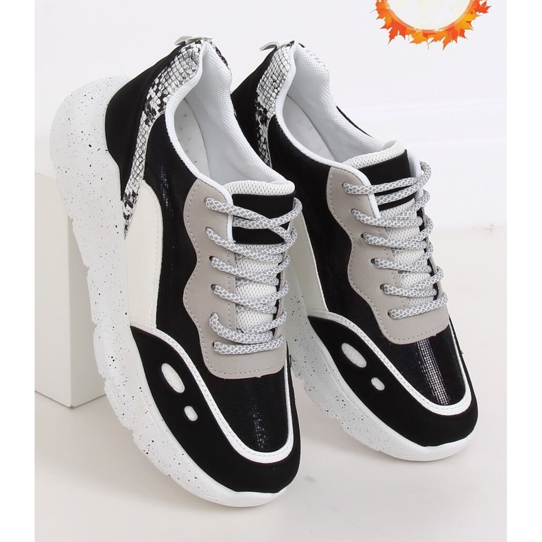 Mustavalkoiset urheilukengät LL1771 Musta valkoinen 1