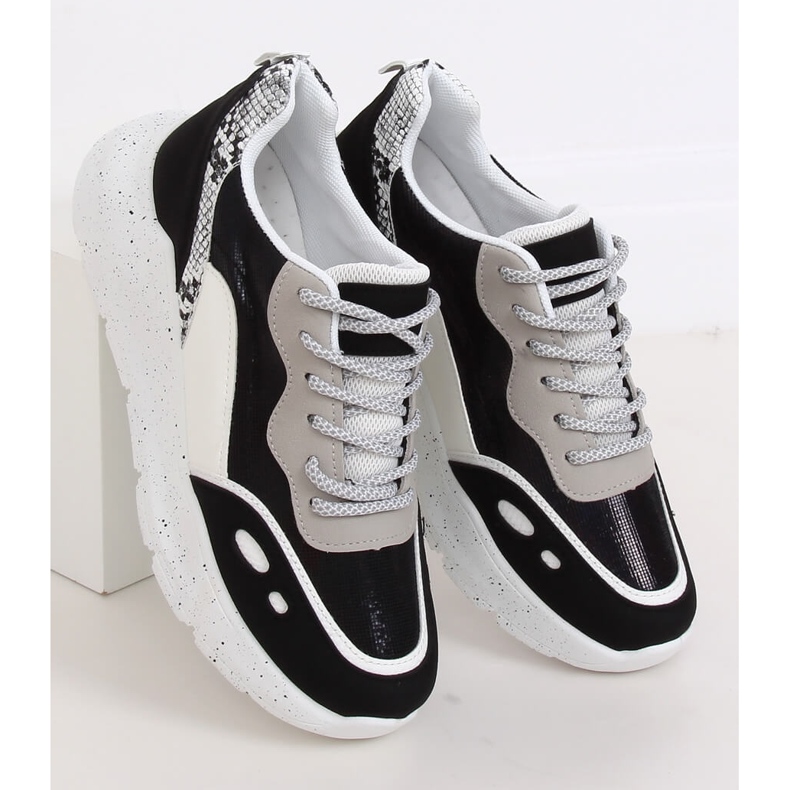 Mustavalkoiset urheilukengät LL1771 Musta valkoinen 2