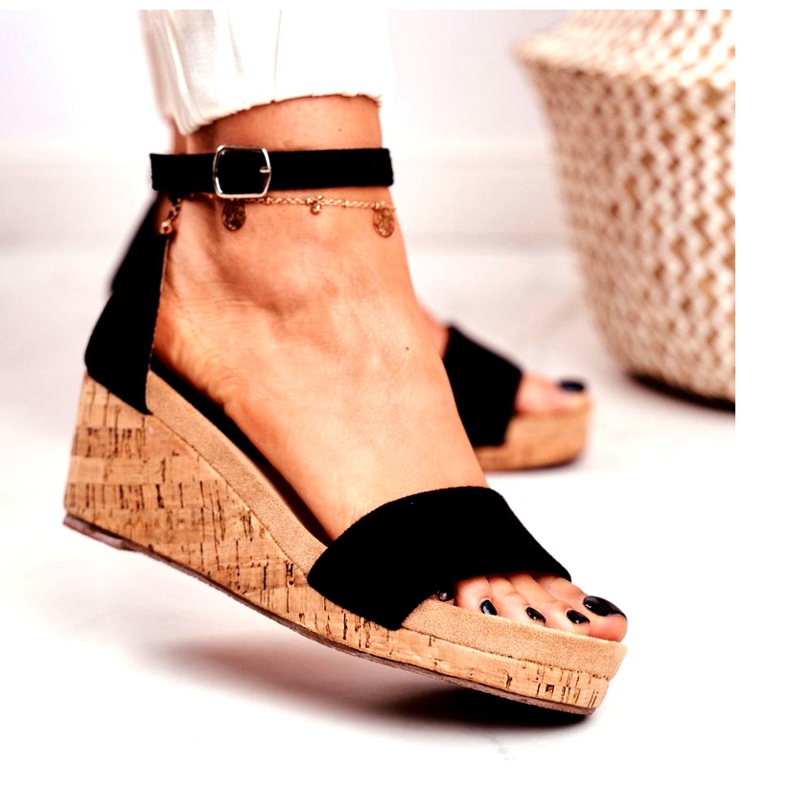 SEA Naisten sandaalit Wedge Black MarryMe musta 1