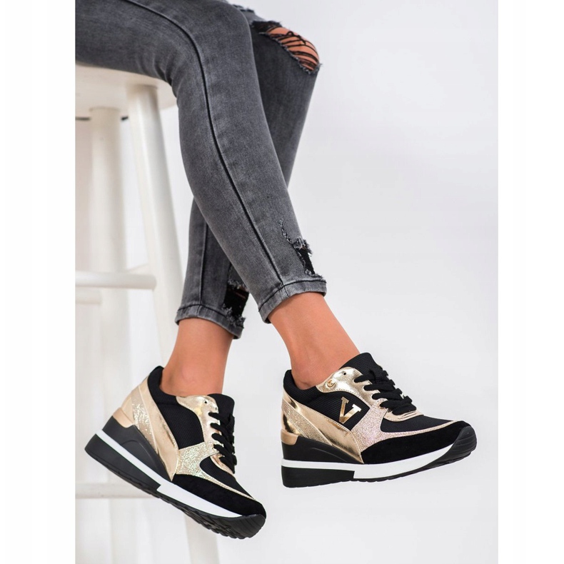 Vinceza Vincez Wedge -lenkkarit musta keltainen 1