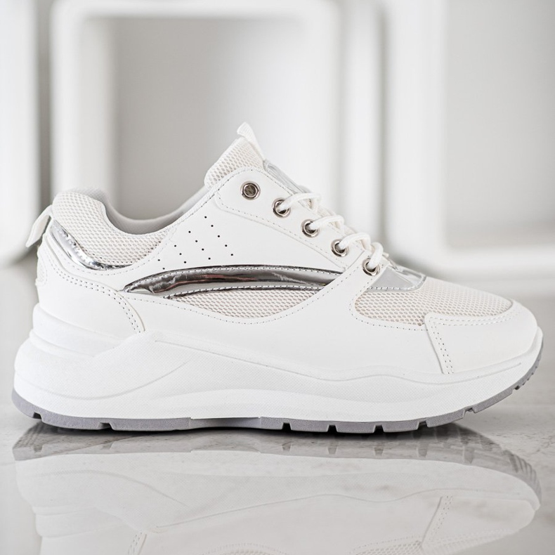 Ideal Shoes Tyylikkäät urheilukengät valkoinen 2