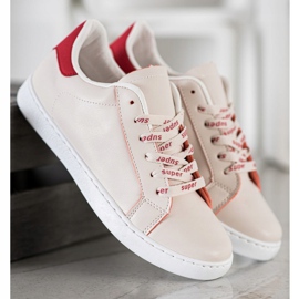 SHELOVET Muodikkaat urheilukengät valkoinen punainen 2