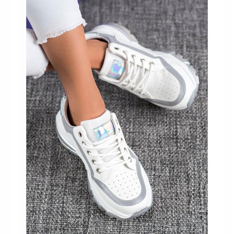 SHELOVET Eco -nahka lenkkarit valkoinen harmaa 1