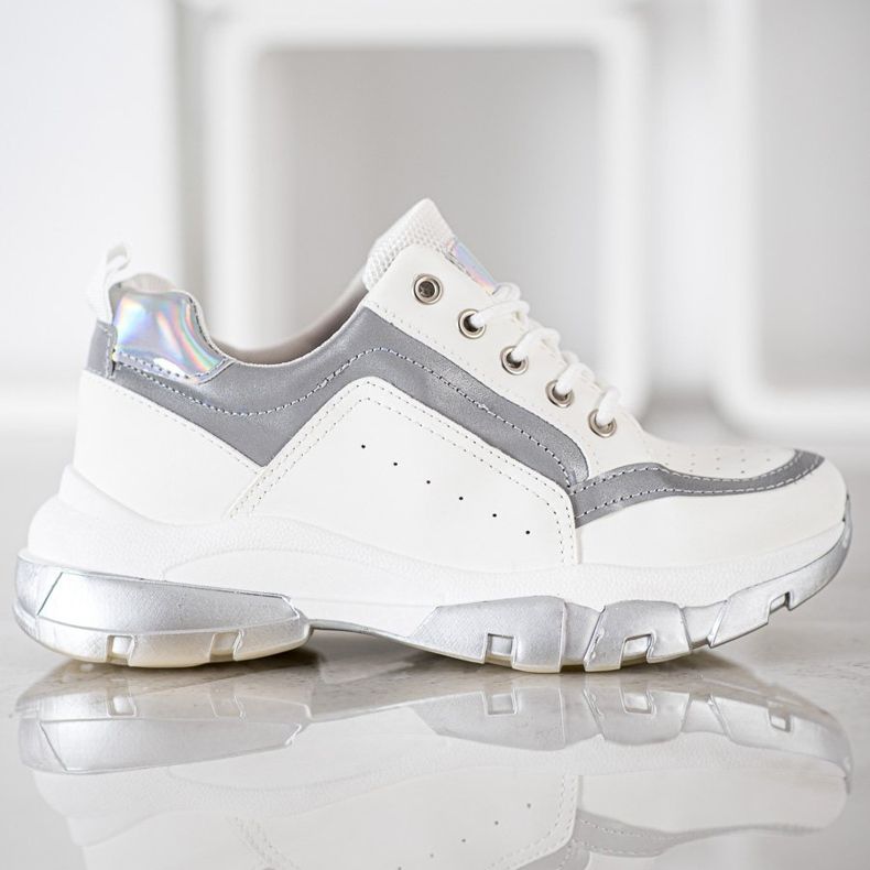 SHELOVET Eco -nahka lenkkarit valkoinen harmaa 2