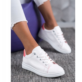 SHELOVET Klassiset urheilukengät valkoinen vaaleanpunainen 1